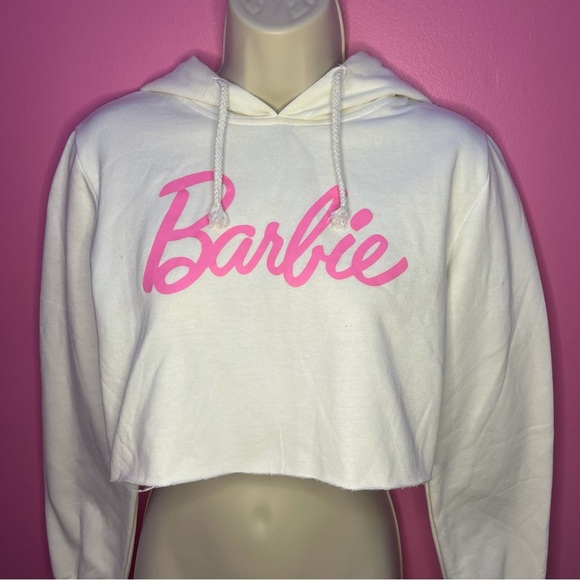 Barbie Cropped Hoodie - White - Size Small - Picture 3 of 13
